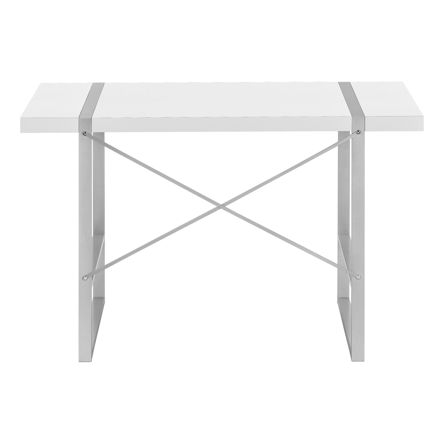 49" White and Gray Computer Desk