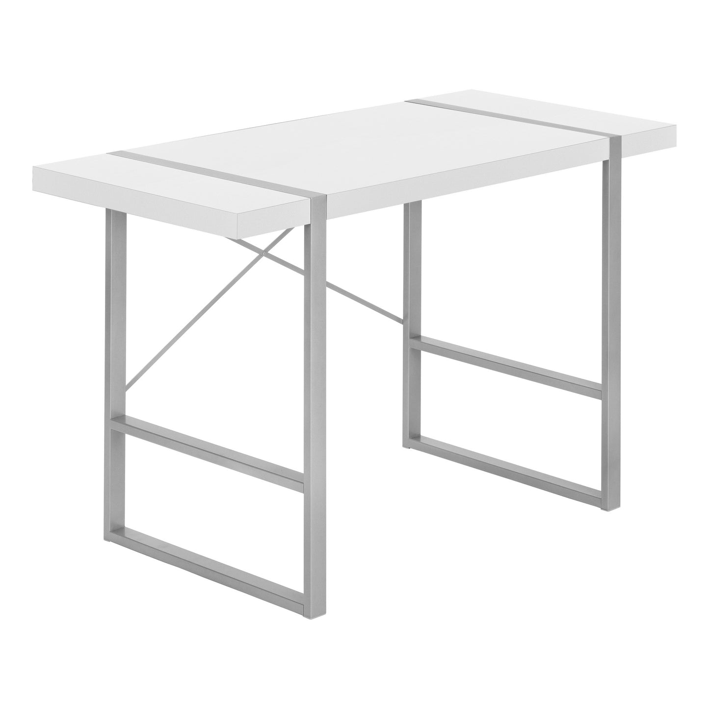 49" White and Gray Computer Desk