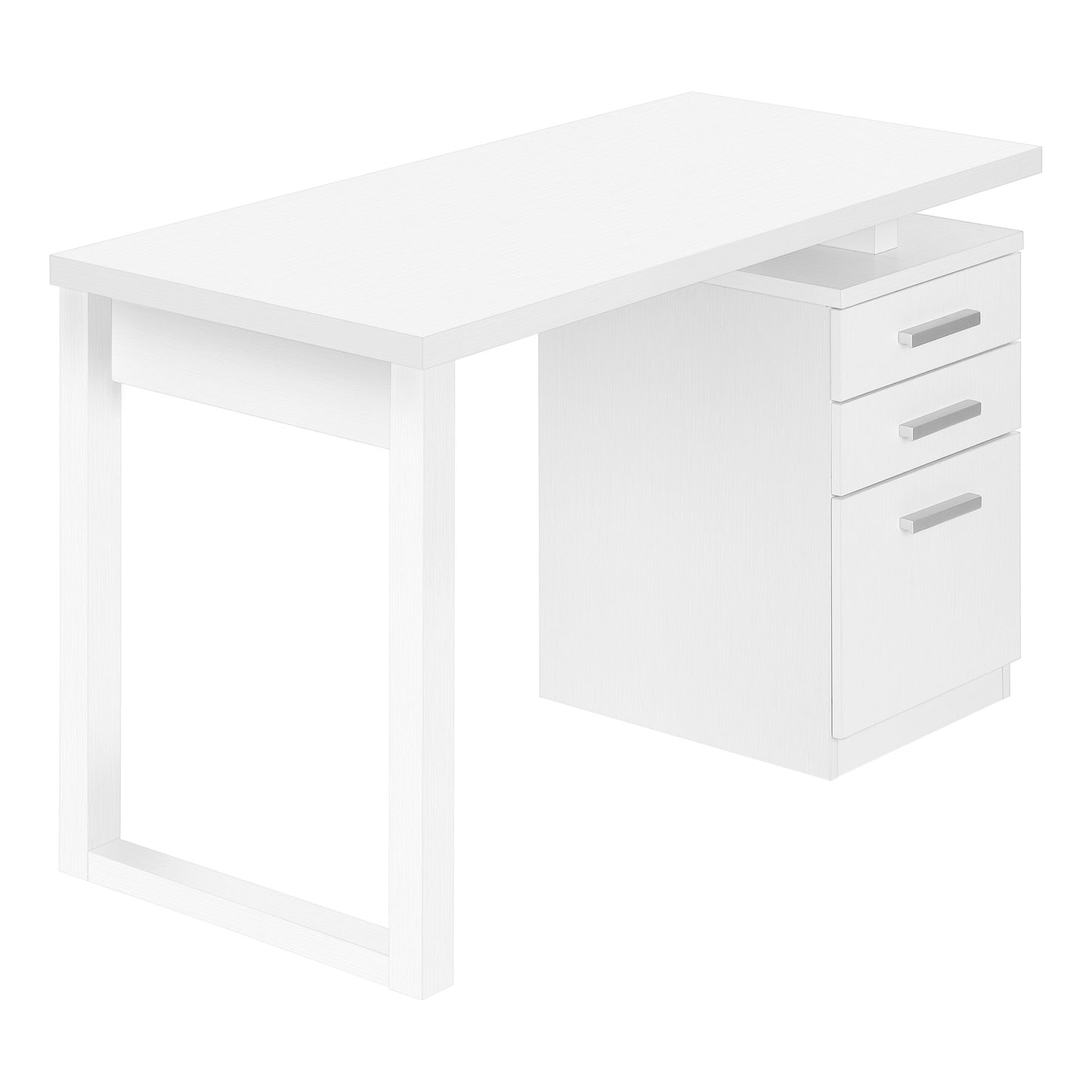 47" White Computer Desk With Three Drawers