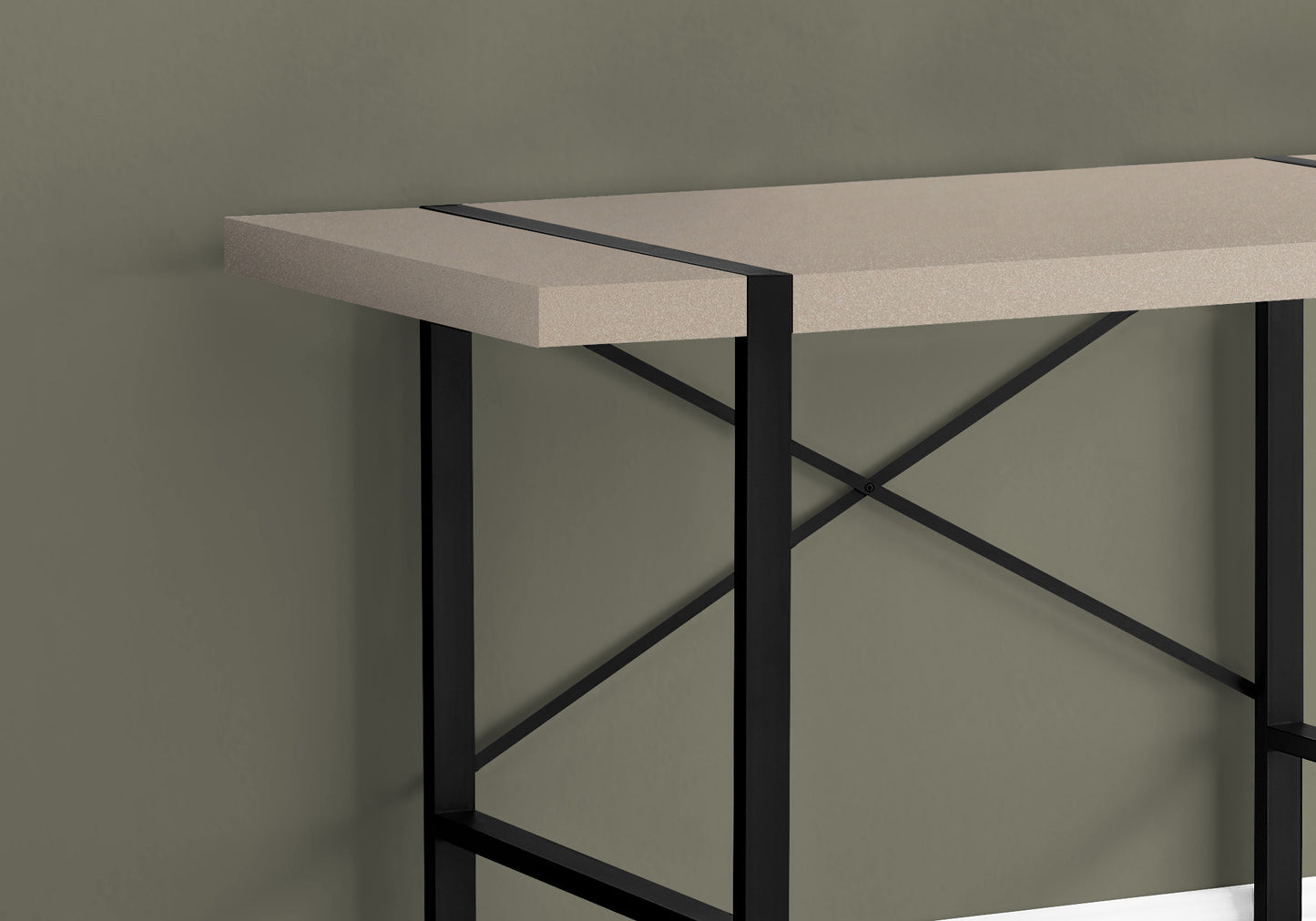 49" Taupe and Black Computer Desk