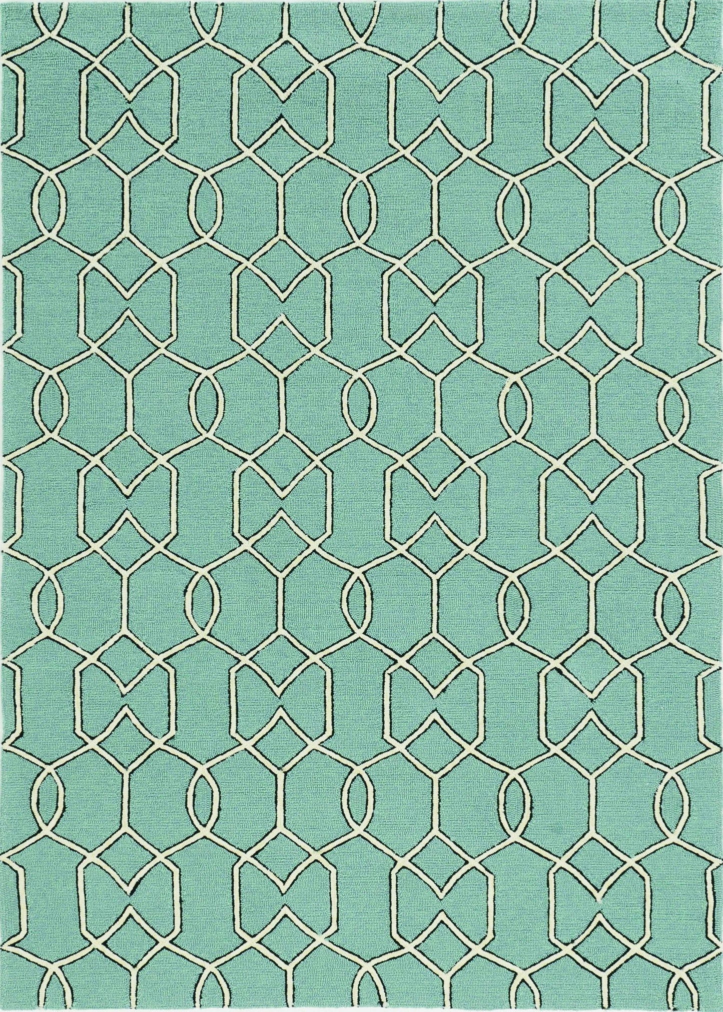 7' X 10' Green Moroccan Indoor Outdoor Area Rug