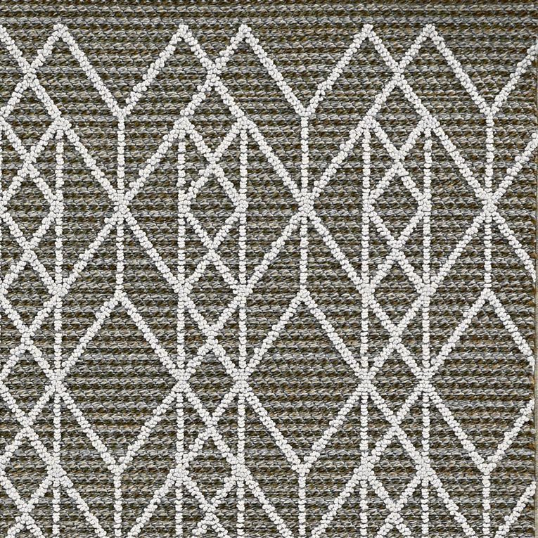 7'X9' Grey Machine Woven Uv Treated Geometric Indoor Outdoor Area Rug