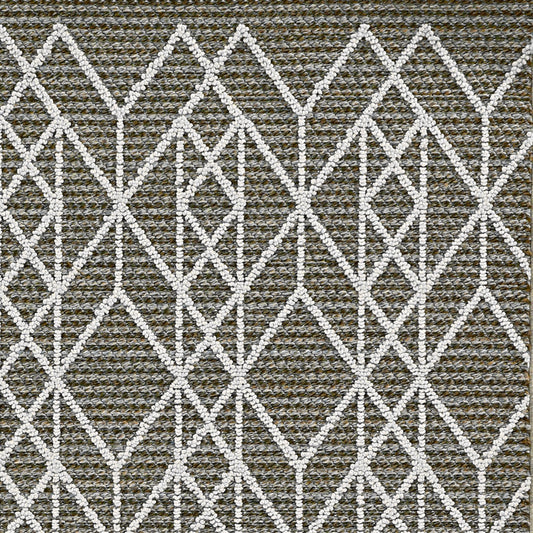 5'X8' Grey Machine Woven Uv Treated Geometric Indoor Outdoor Area Rug