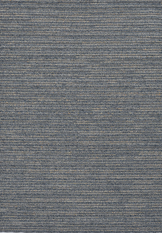 7'X9' Denim Blue Machine Woven Uv Treated Abstract Lines Indoor Outdoor Area Rug