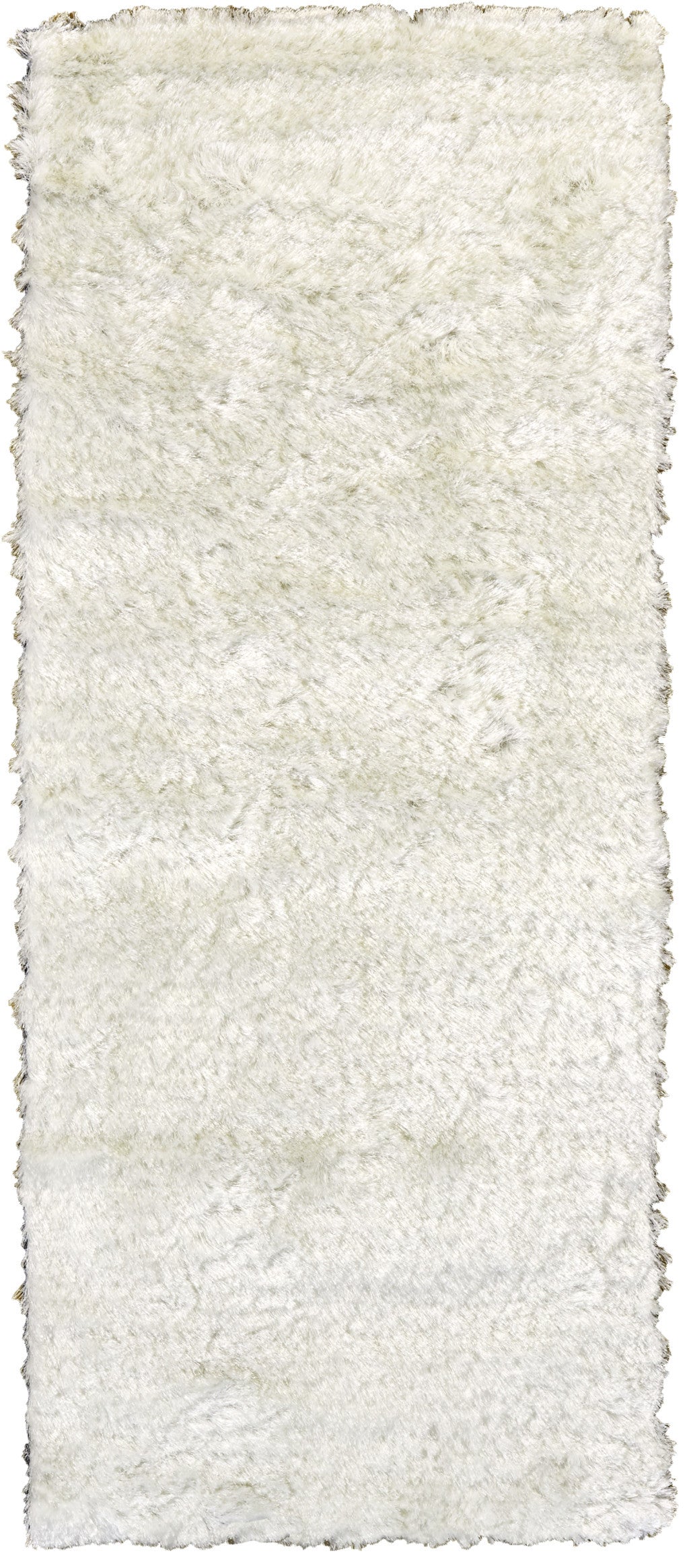 6' White Shag Hand Tufted Runner Rug