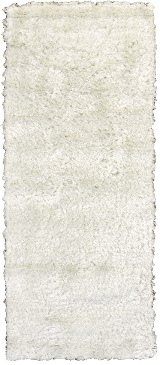 6' White Shag Hand Tufted Runner Rug