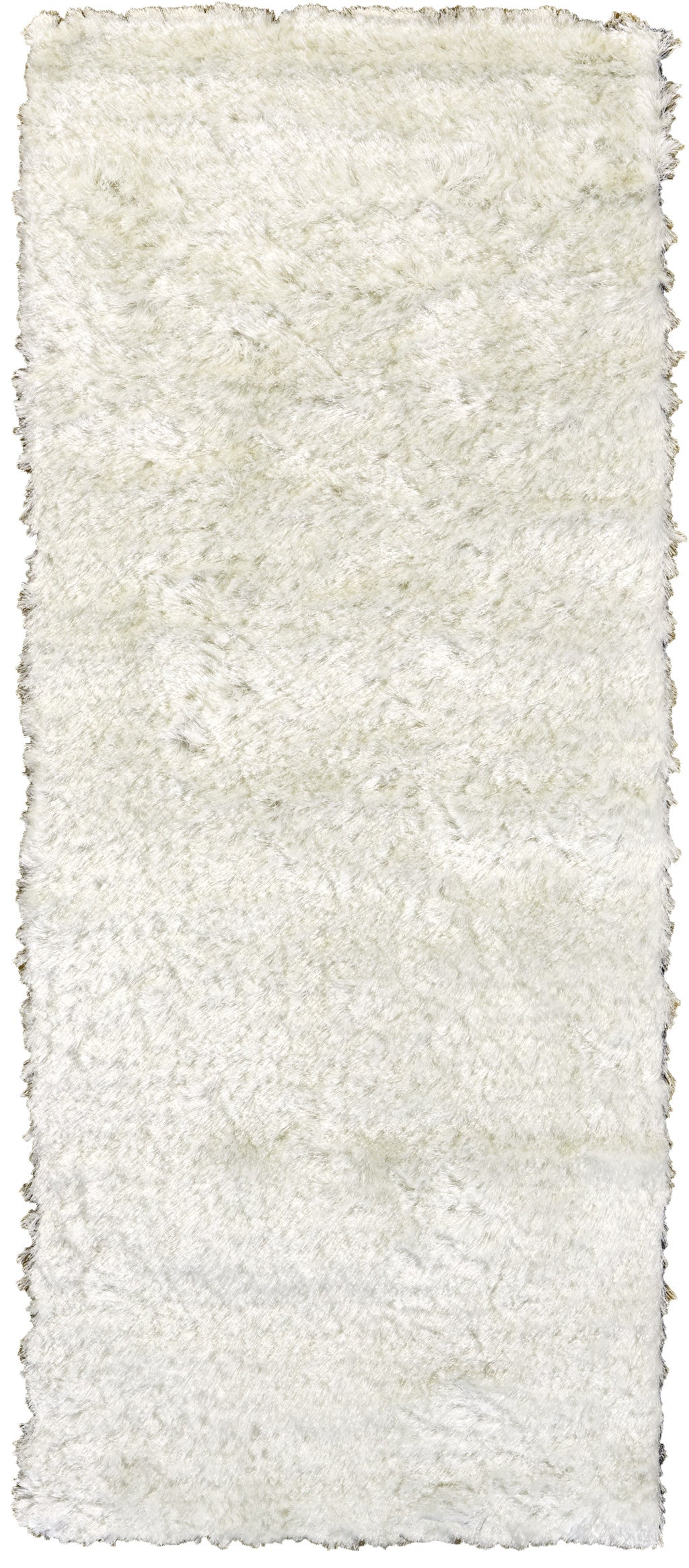 6' White Shag Hand Tufted Runner Rug