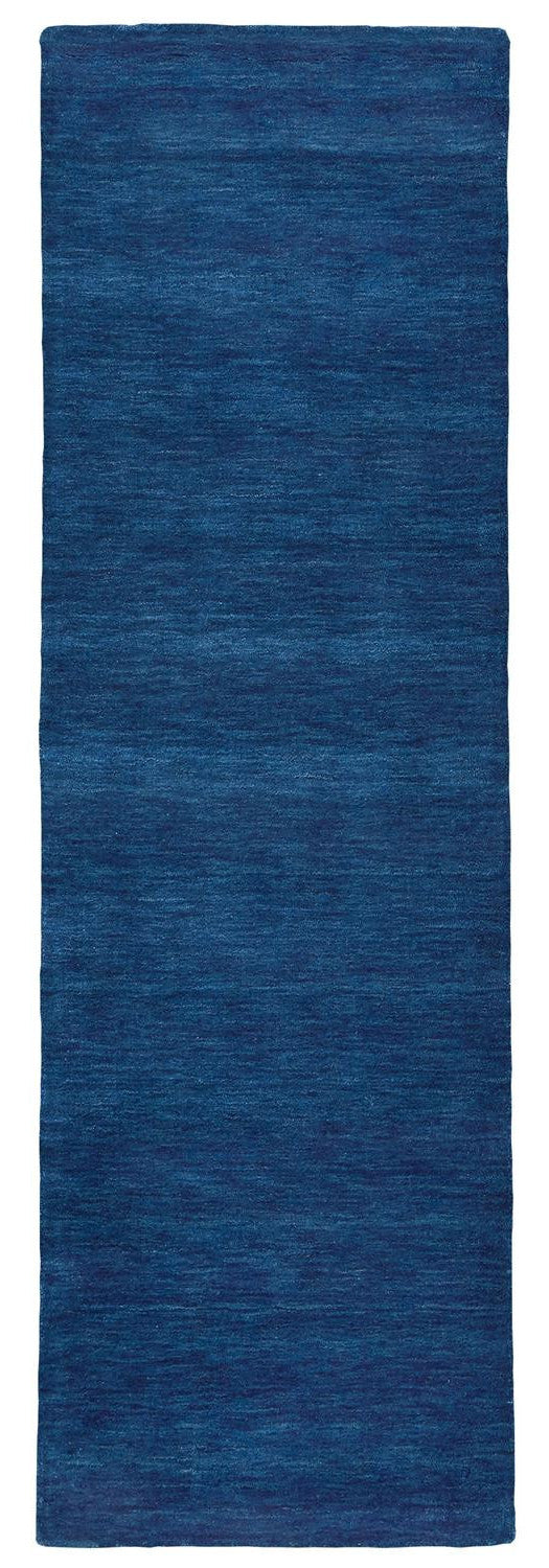 8' Blue Hand Woven Runner Rug