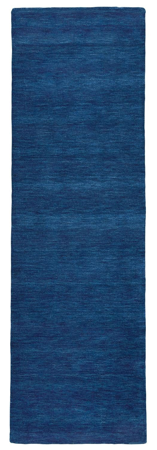 8' Blue Hand Woven Runner Rug