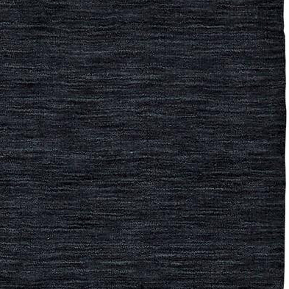 8' Black Hand Woven Runner Rug