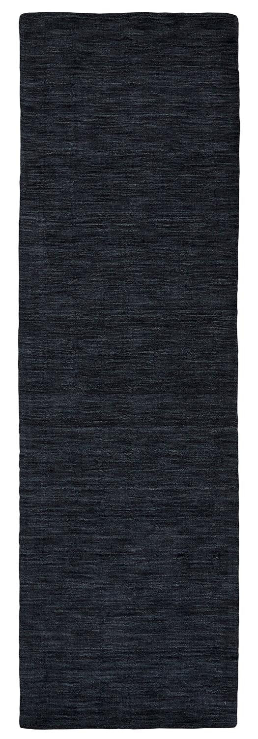 8' Black Hand Woven Runner Rug