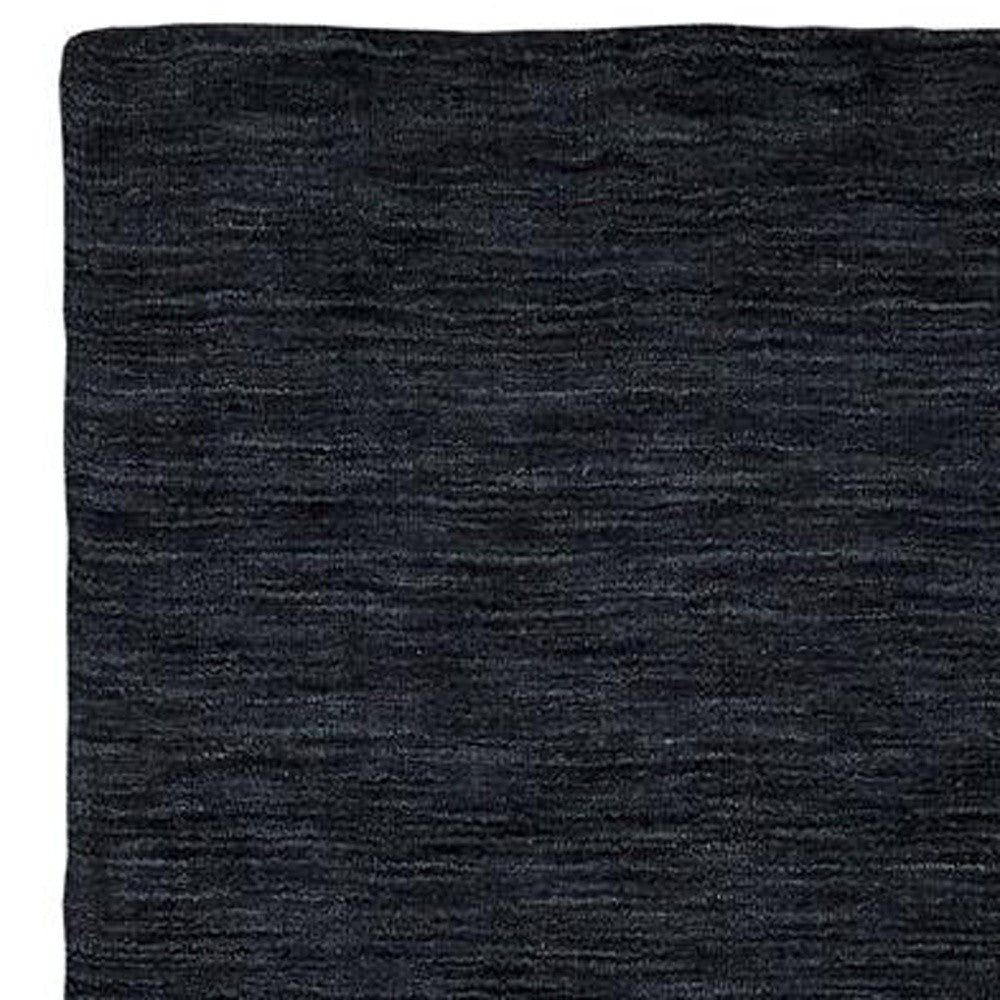 8' Black Hand Woven Runner Rug