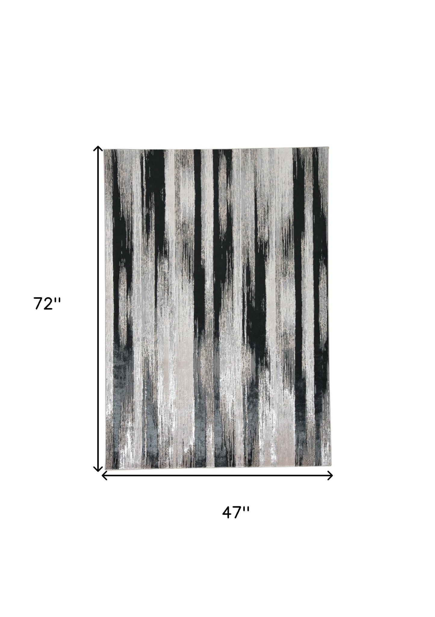 4' x 6' Black Silver and Gray Abstract Power Loom Area Rug