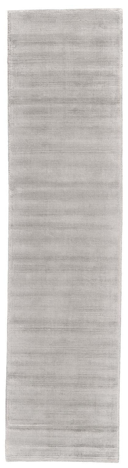 10' Gray and Silver Hand Woven Runner Rug