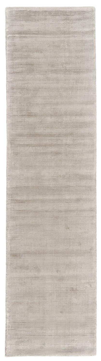 10' Ivory and Tan Hand Woven Runner Rug