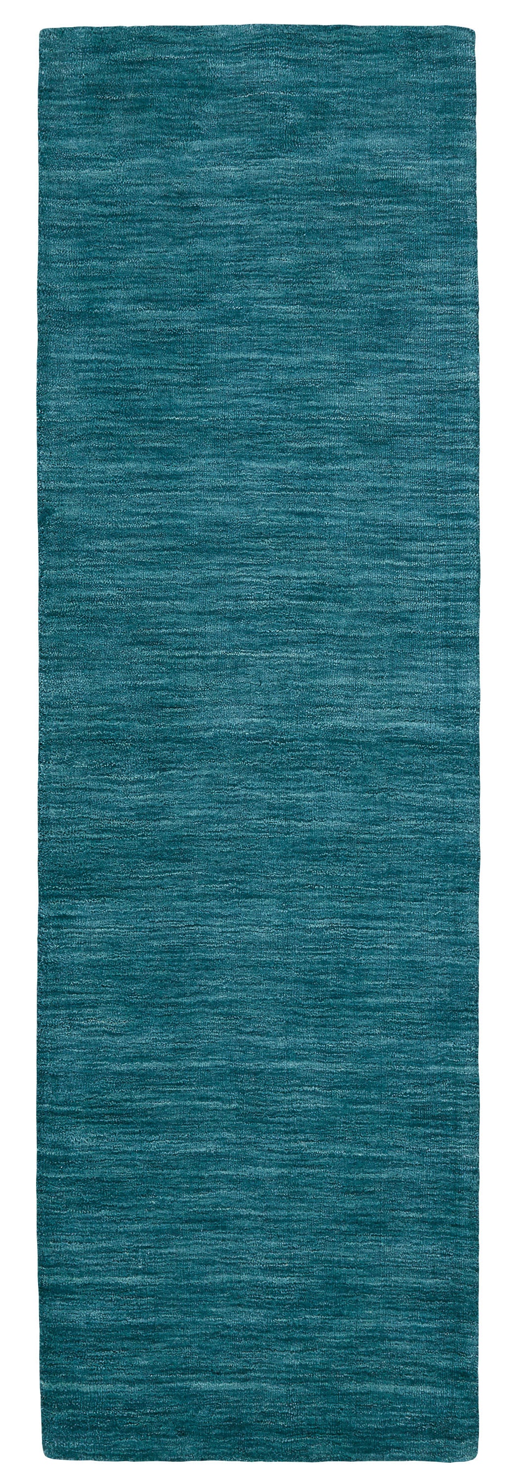 8' Blue and Green Hand Woven Runner Rug