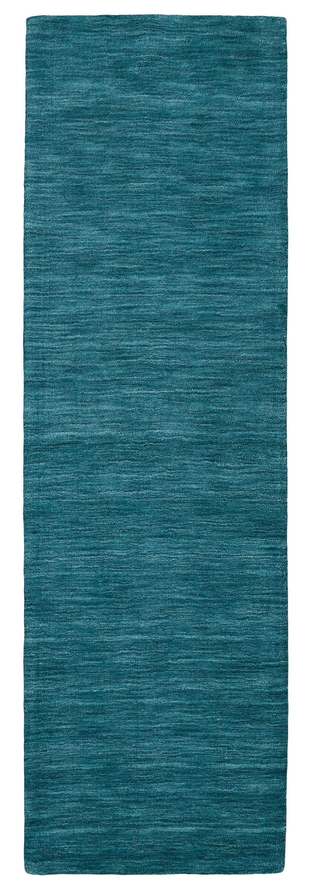 8' Blue and Green Hand Woven Runner Rug