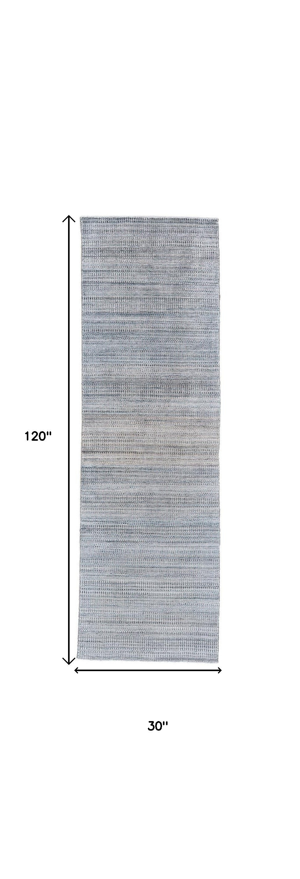 10' Gray and Purple Ombre Hand Woven Runner Rug