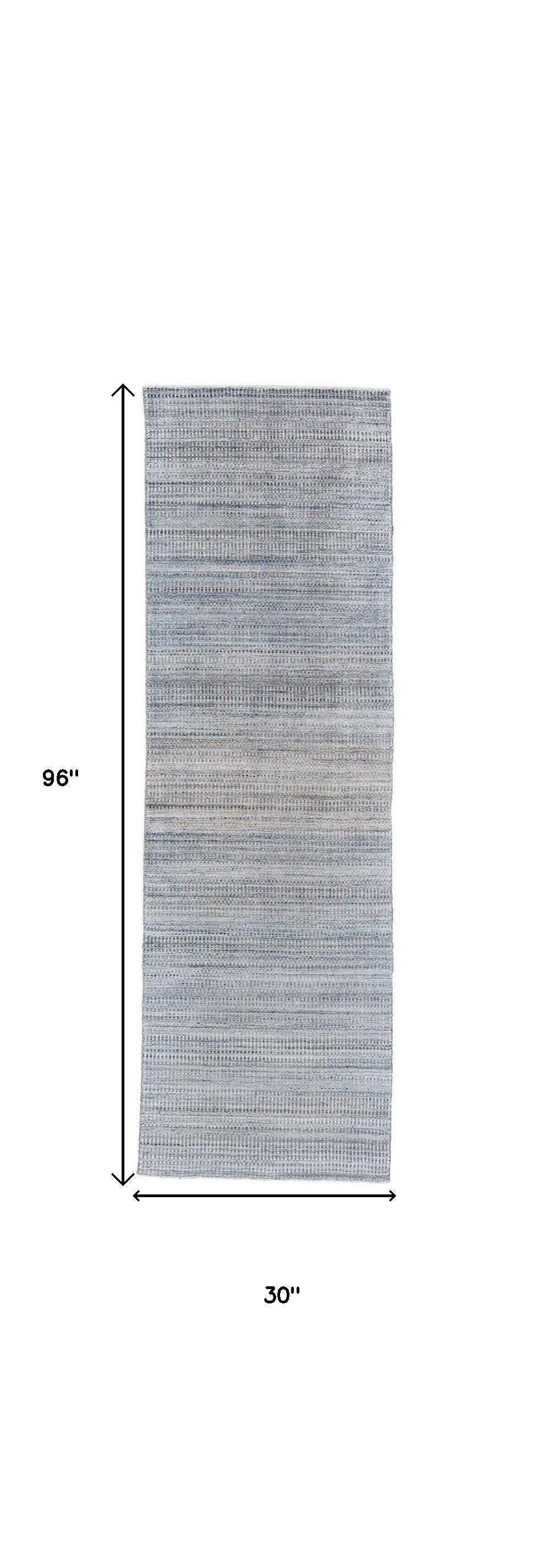 8' Gray and Purple Ombre Hand Woven Runner Rug