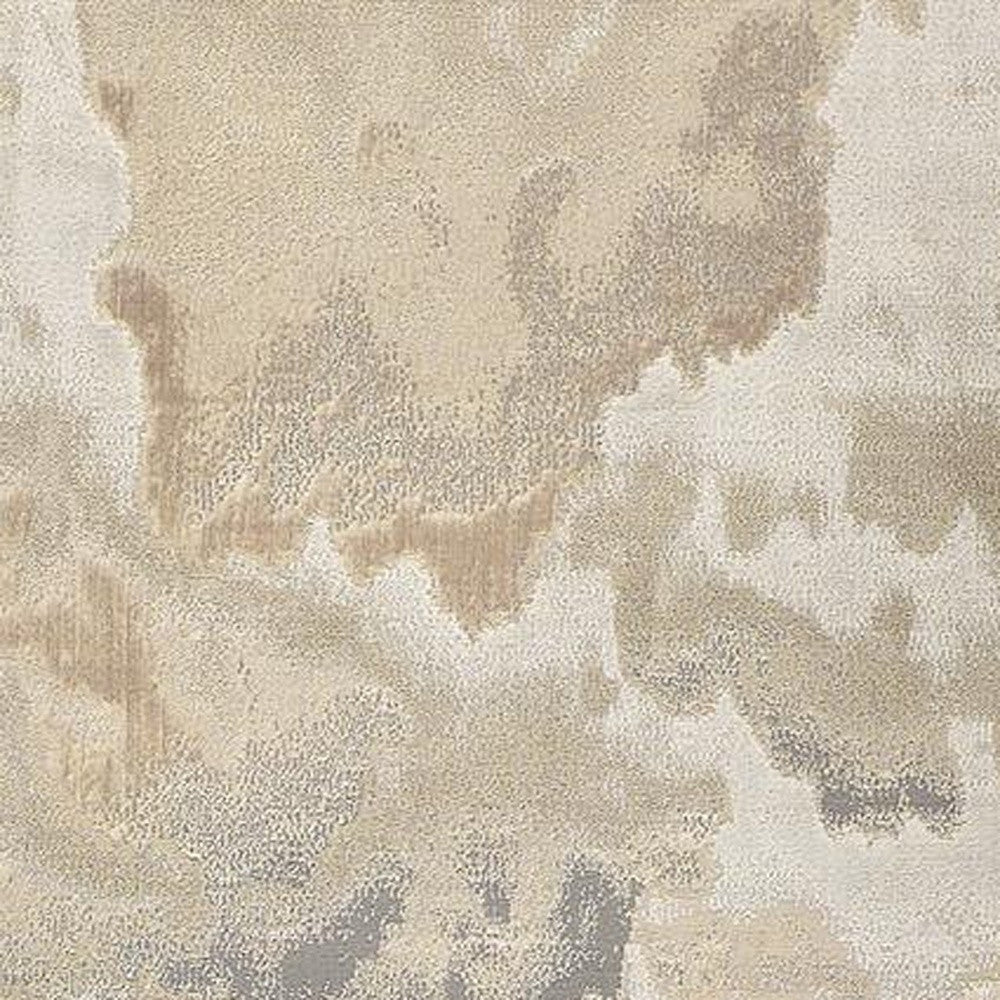 8' Brown and Ivory Abstract Power Loom Runner Rug