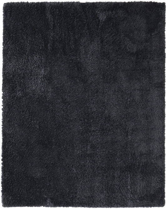 5' x 8' Black Shag Power Loom Area Rug