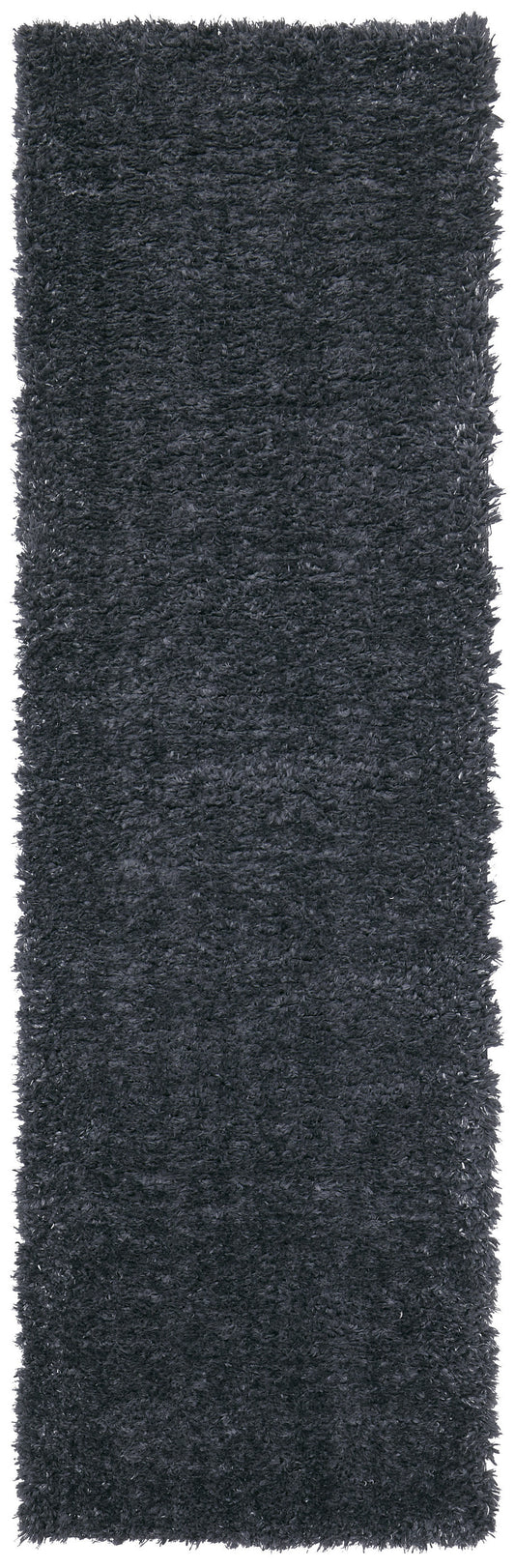 8' Black Shag Power Loom Runner Rug
