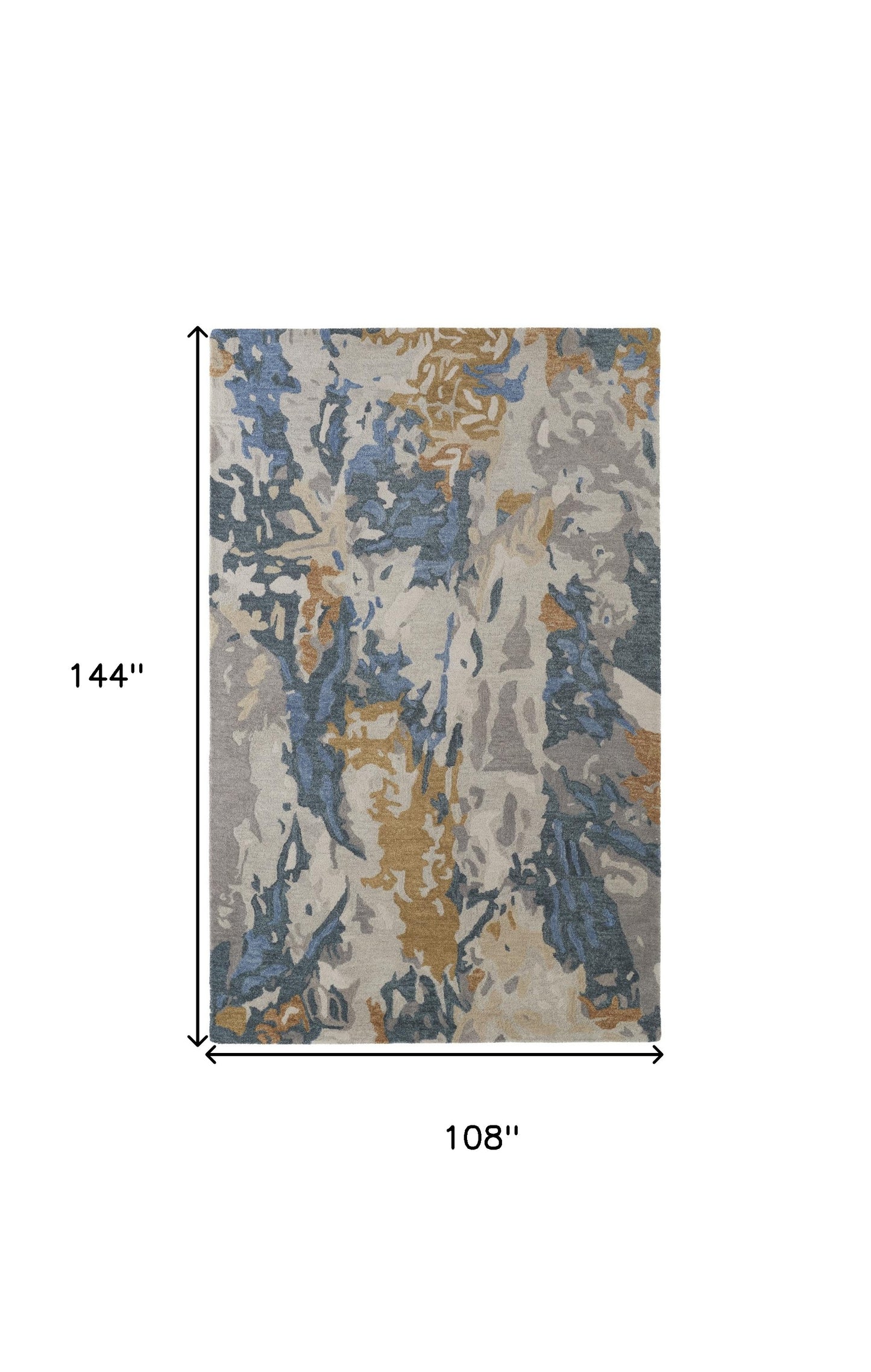 9' x 12' Blue and Gray Abstract Hand Tufted Area Rug