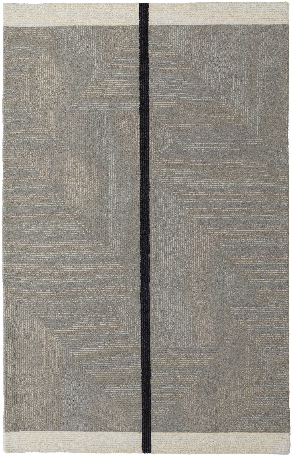 10' x 14' Brown and Black Abstract Geometric Hand Tufted Area Rug