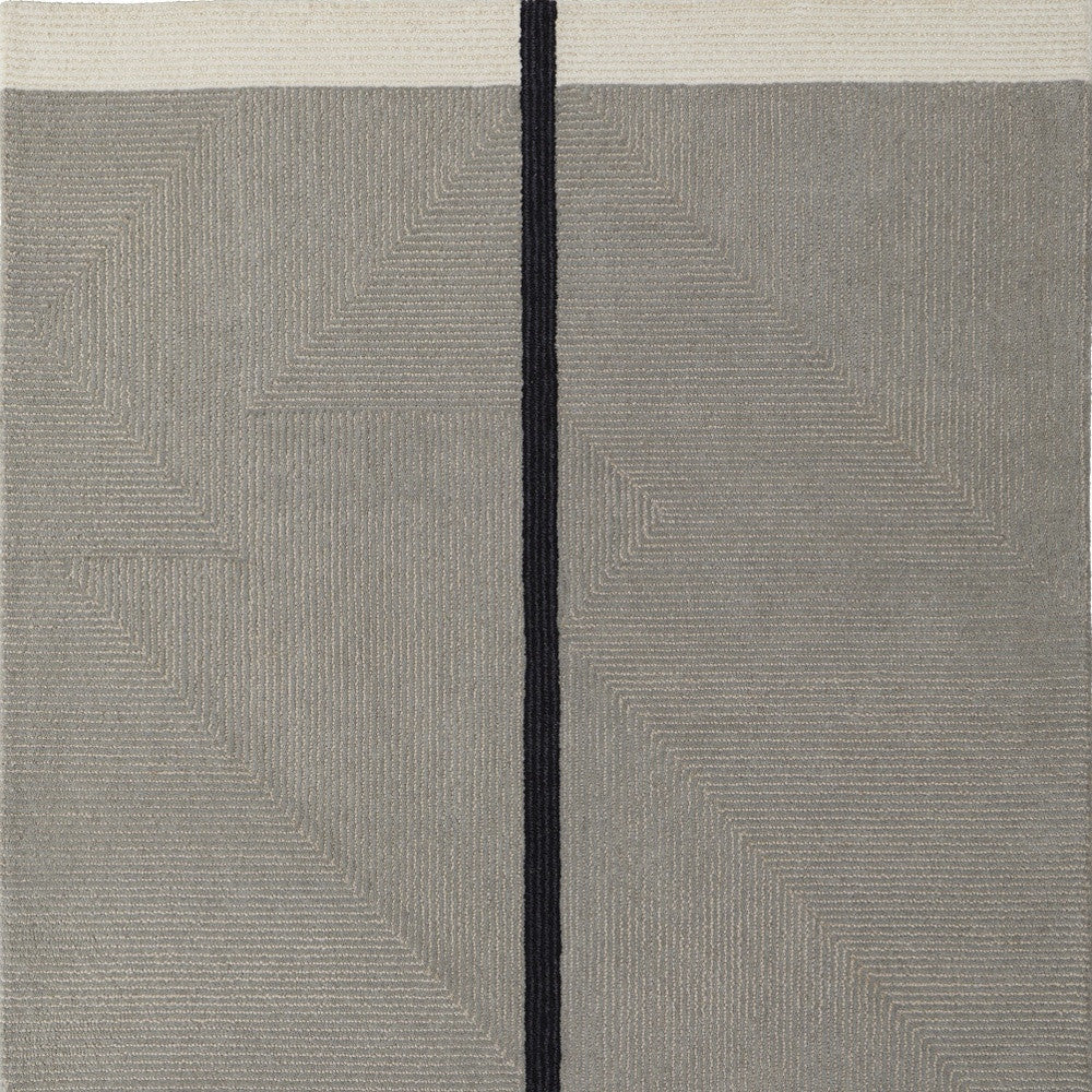 10' x 14' Brown and Black Abstract Geometric Hand Tufted Area Rug