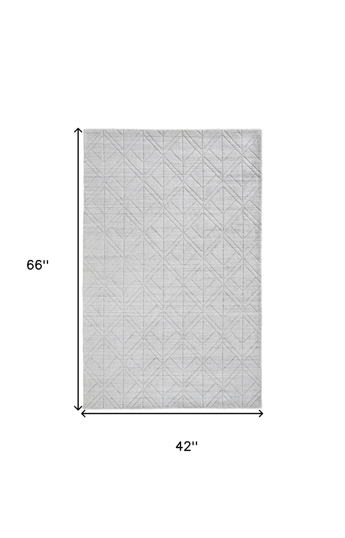 4' x 6' White and Silver Geometric Hand Woven Area Rug