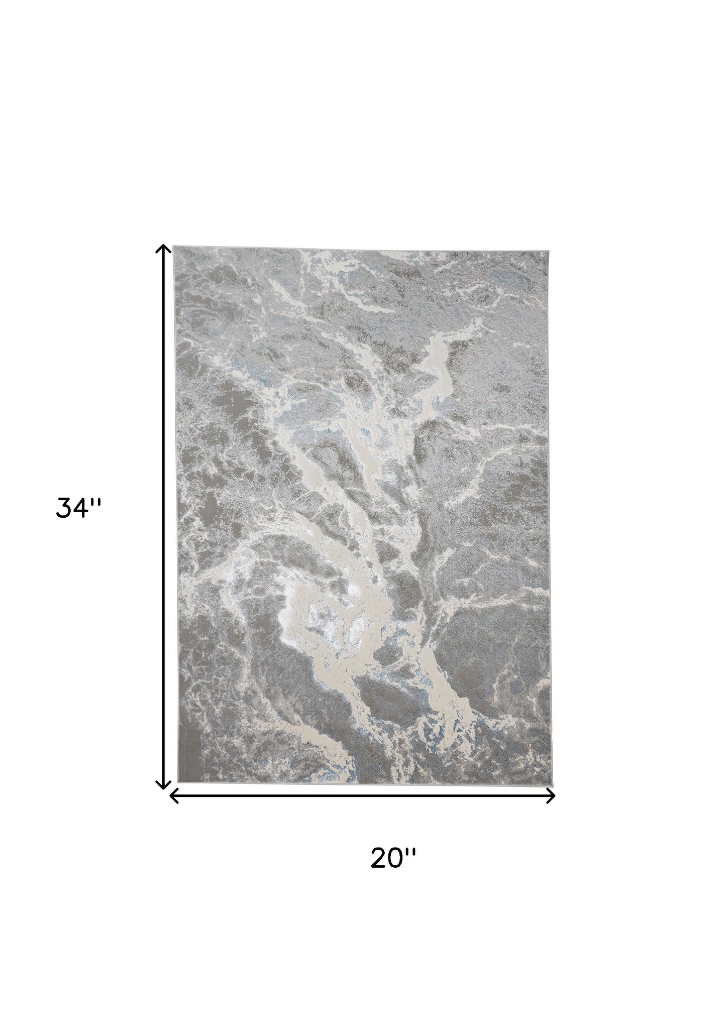 2' x 3' Gray and Ivory Abstract Power Loom Area Rug