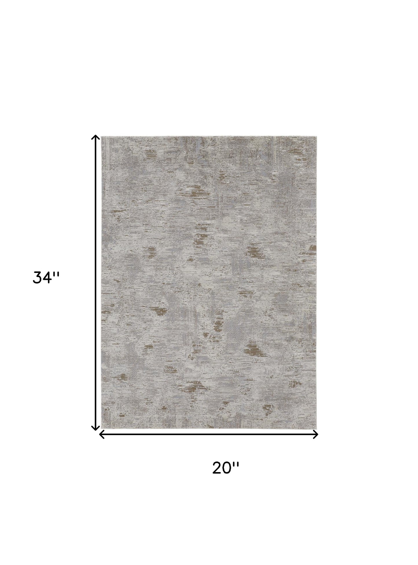 2' x 3' Brown and Ivory Abstract Power Loom Distressed Area Rug