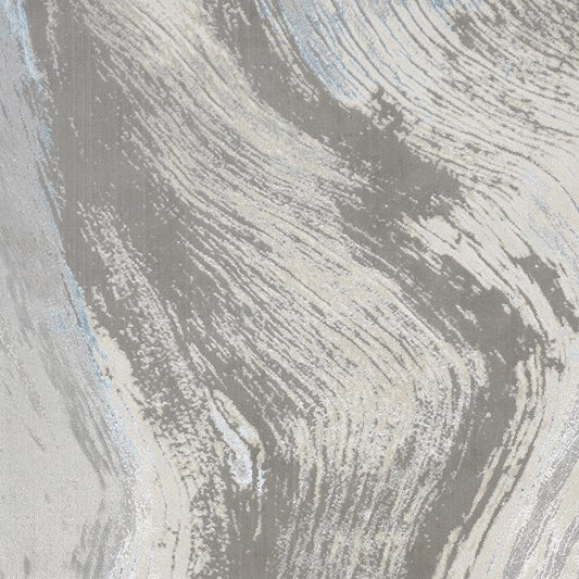 2' x 3' Gray and Ivory Abstract Power Loom Area Rug