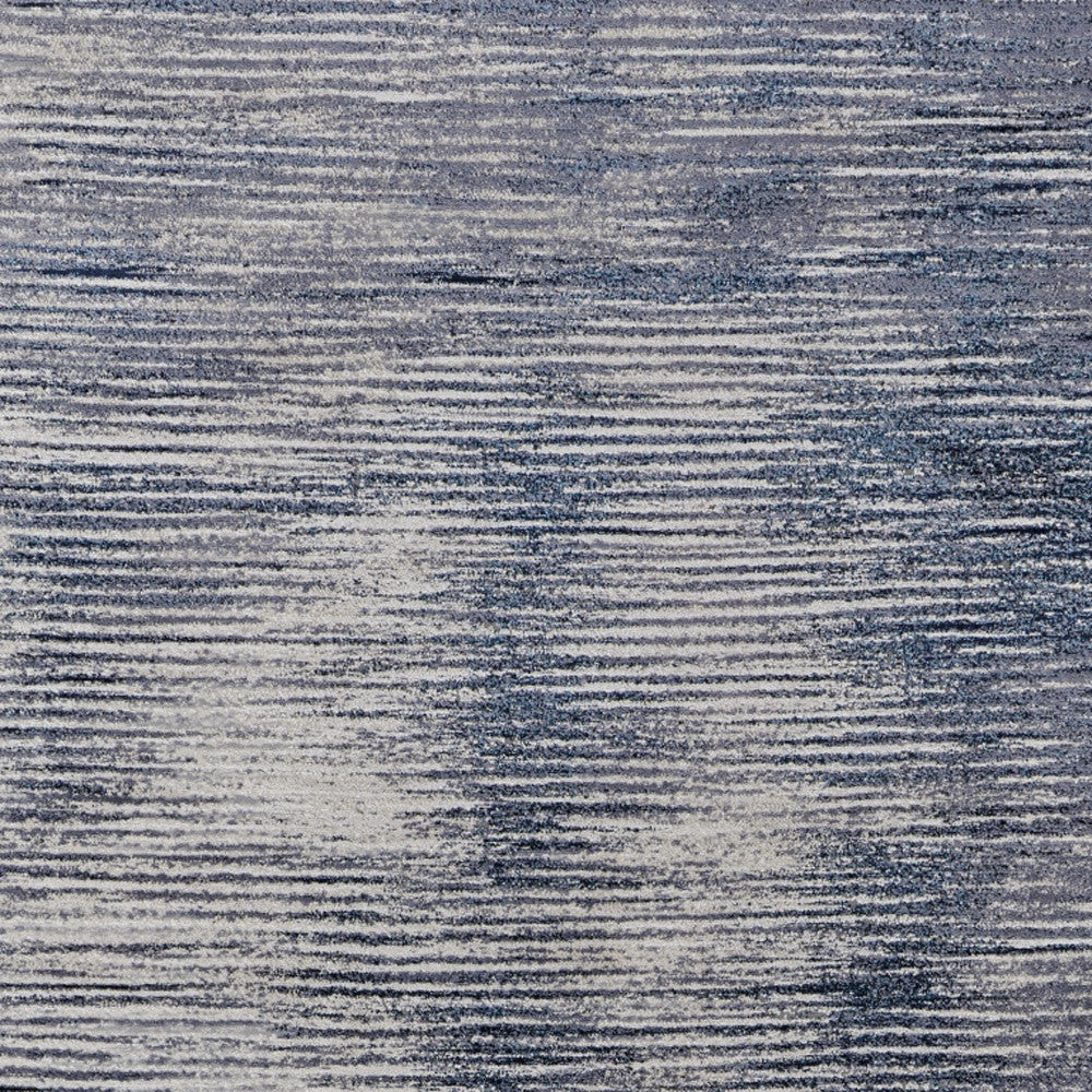 2' x 3' Gray and Ivory Striped Power Loom Distressed Area Rug