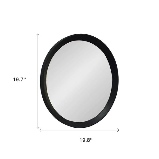 20" Black Round Framed Accent Mirror