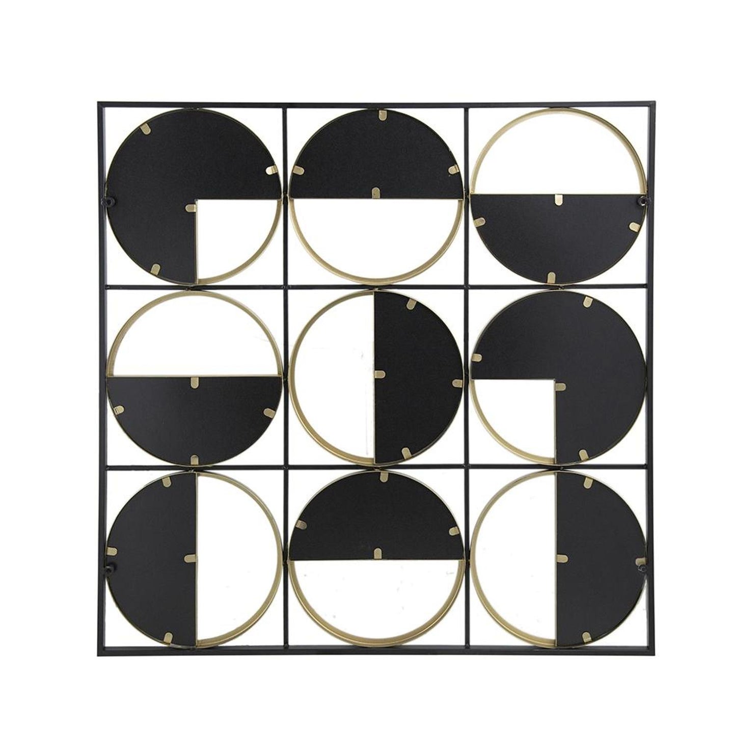 36" Black and Gold Square Framed Accent Mirror