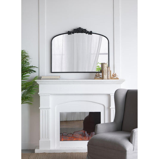 31" Black Crowned Top Framed Accent Mirror