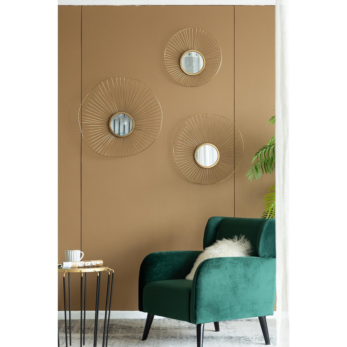 25" Gold Abstract Framed Accent Mirror