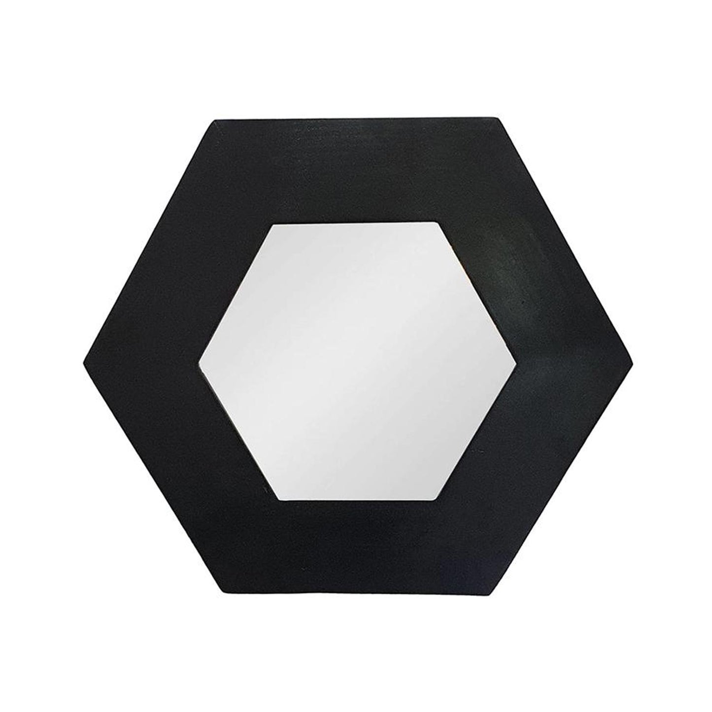 19" Black Hexagon Framed Accent Mirror