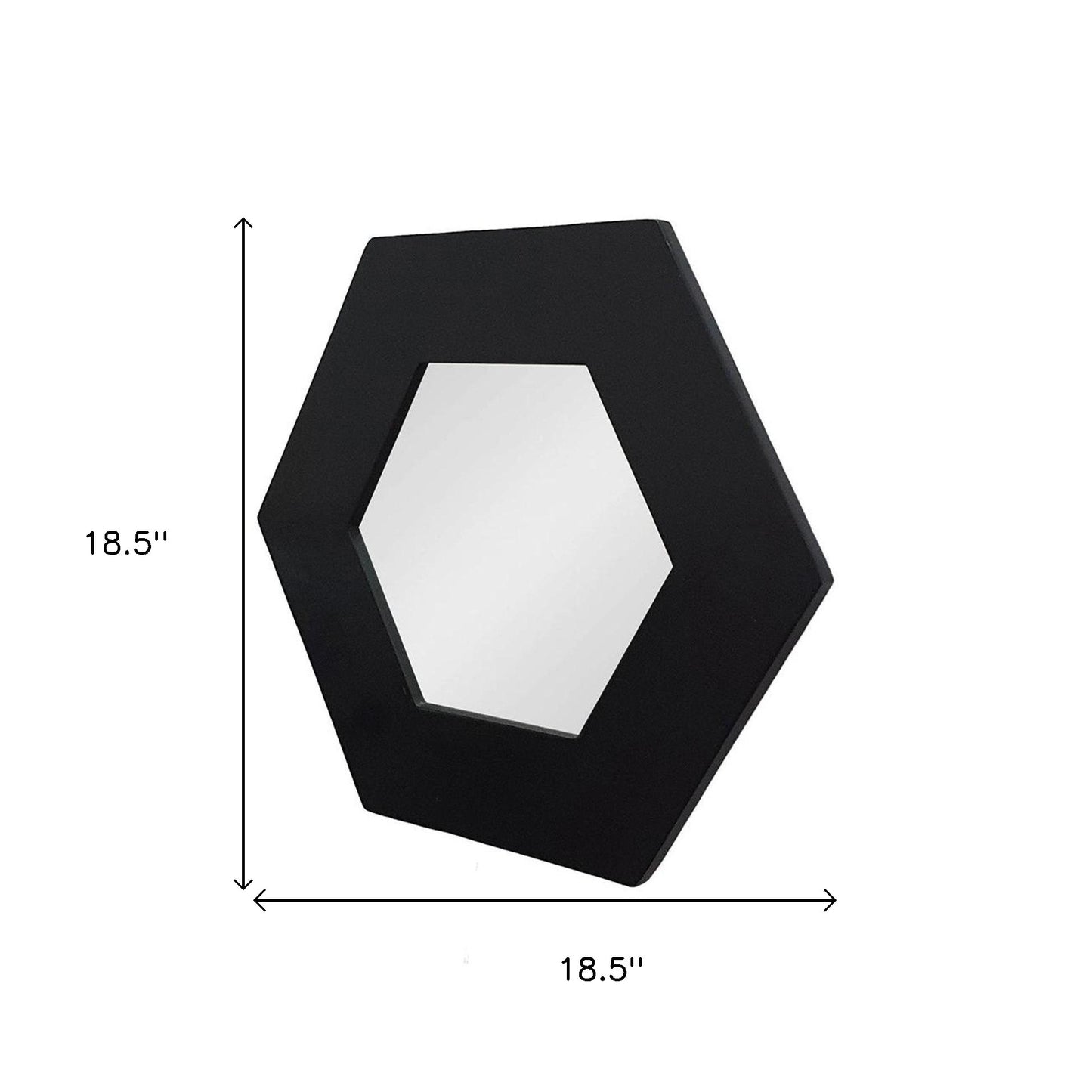 19" Black Hexagon Framed Accent Mirror