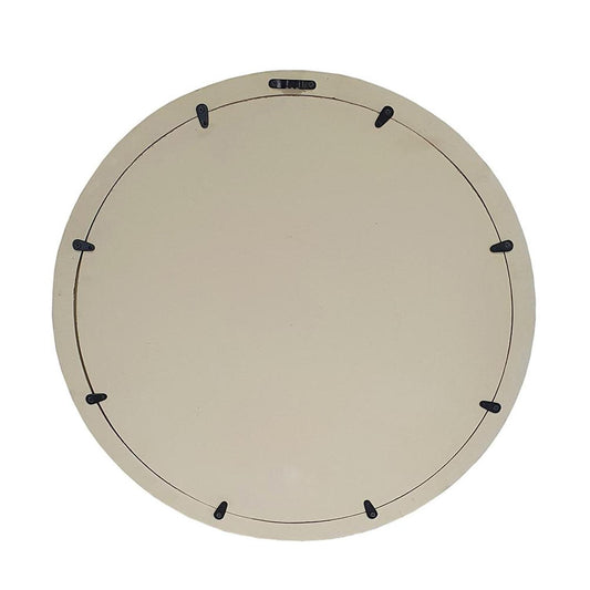 20" Cream Round Framed Accent Mirror