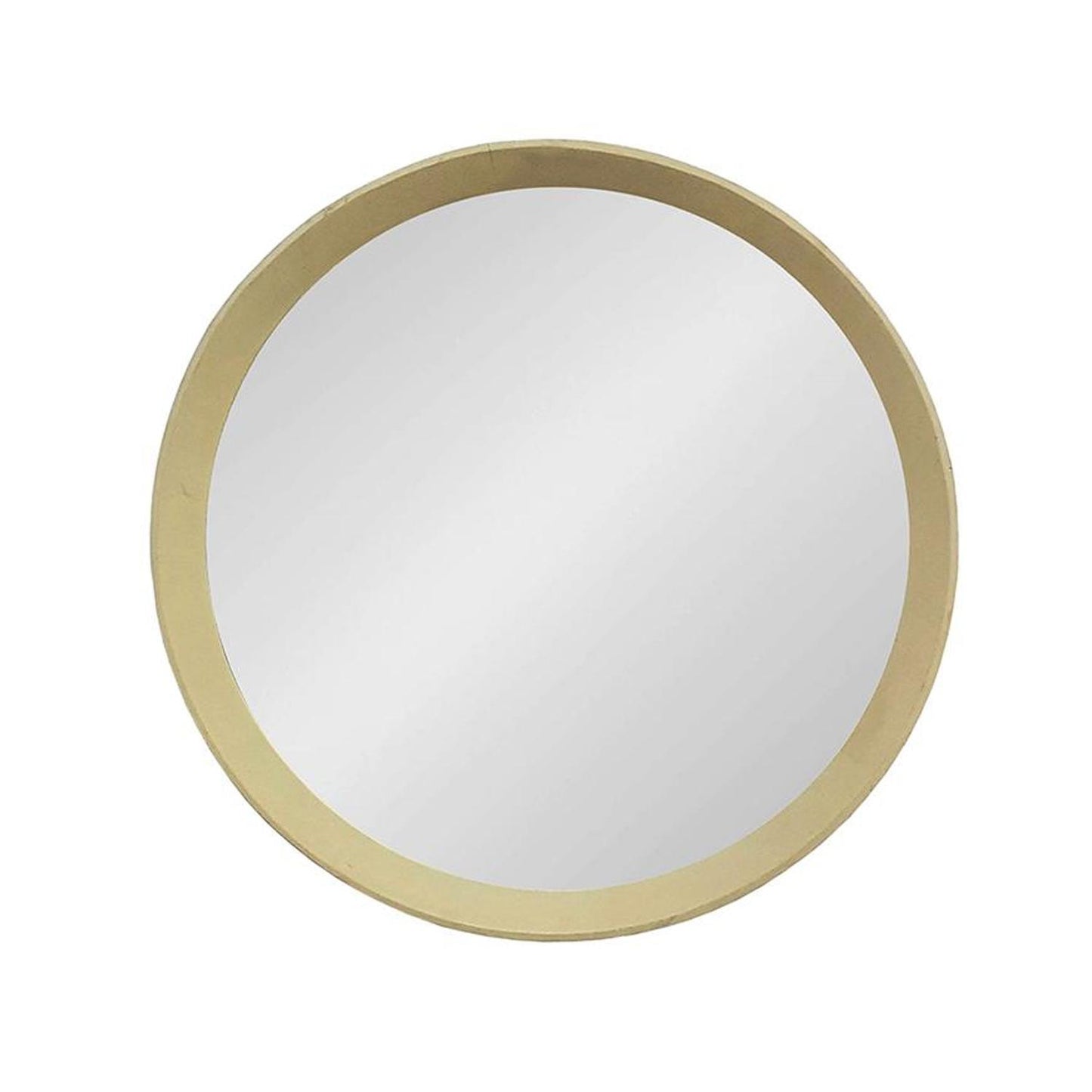 20" Cream Round Framed Accent Mirror