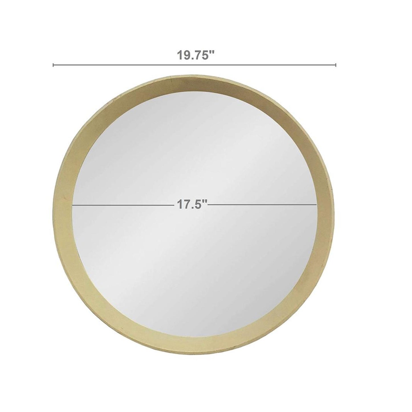 20" Cream Round Framed Accent Mirror