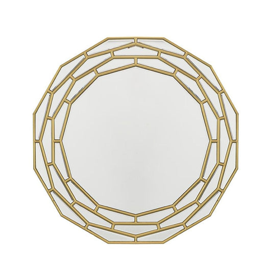 35" Gold Abstract Framed Accent Mirror