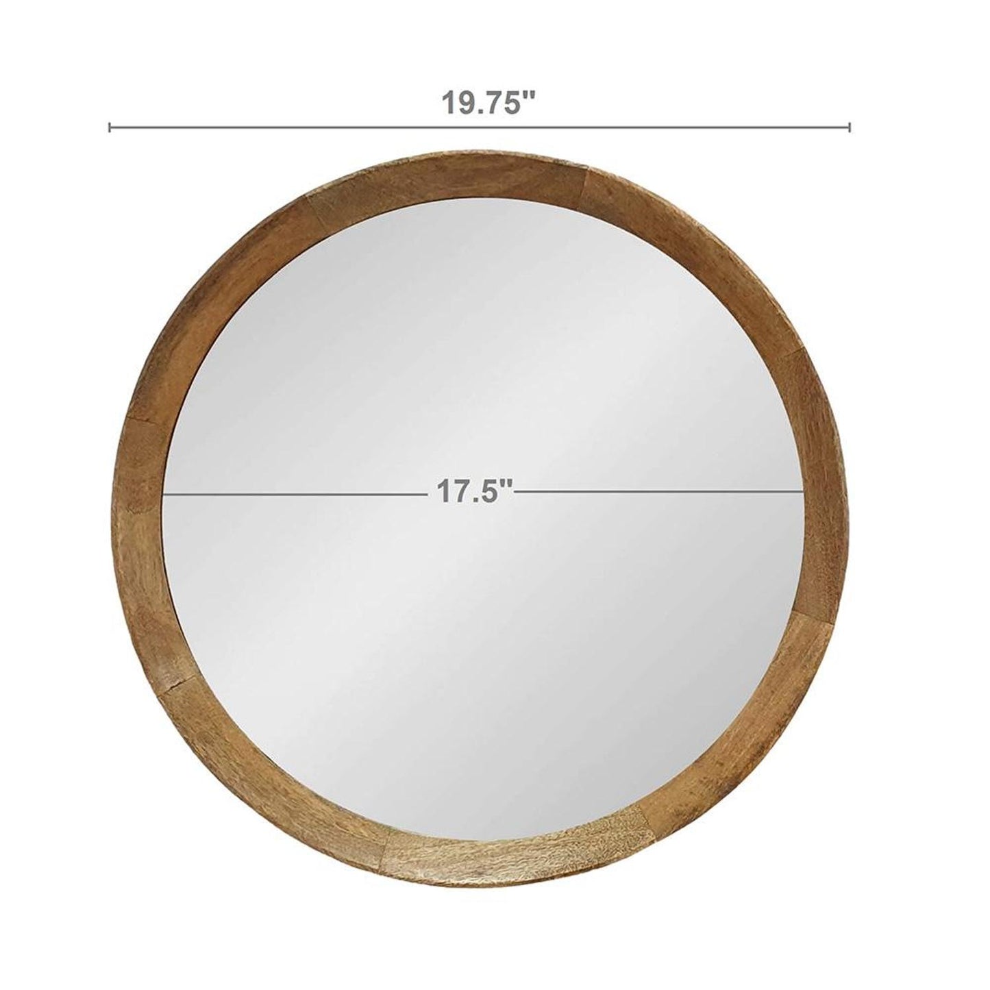 20" Natural Round Framed Accent Mirror