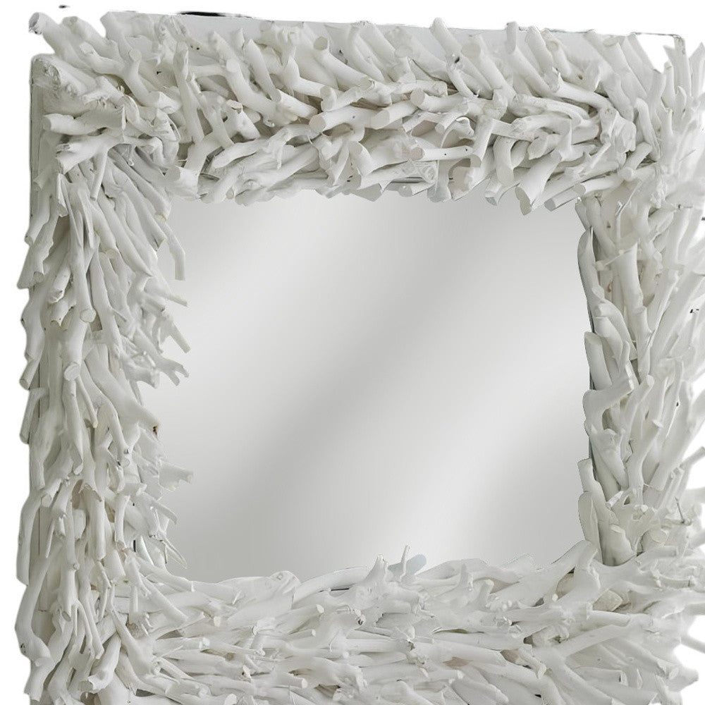 28" White Framed Accent Mirror