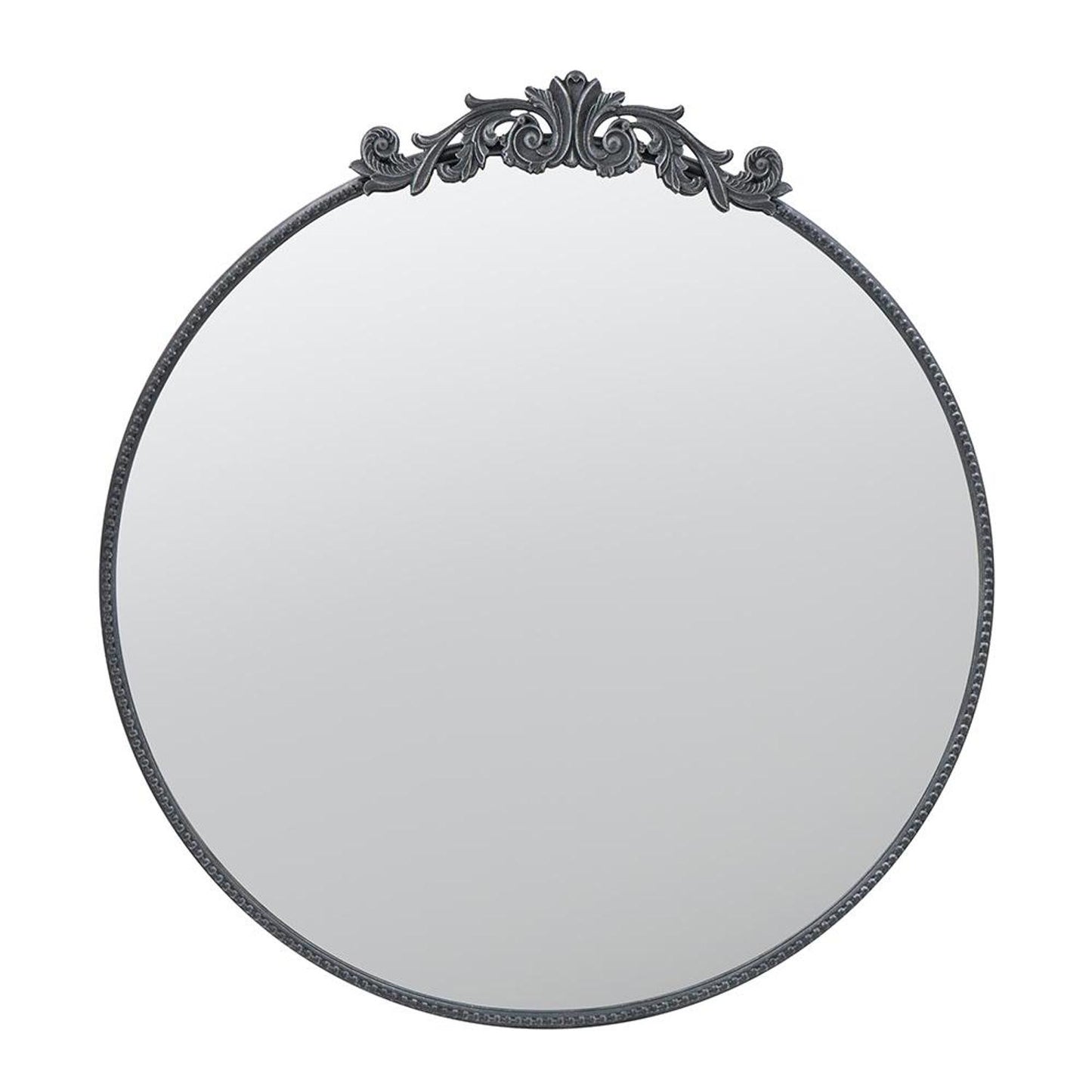 39" Black Crowned Top Framed Accent Mirror