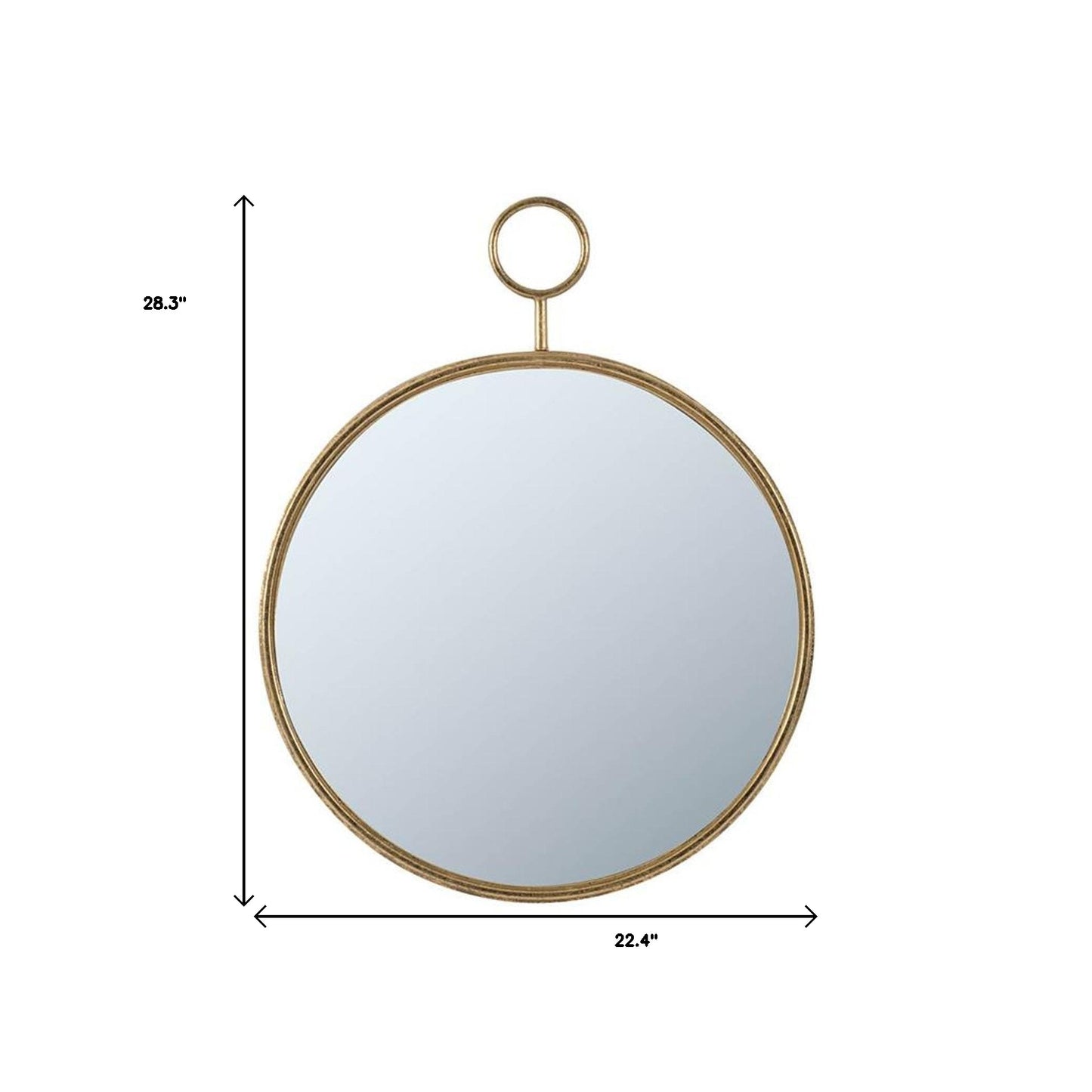 28" Gold Round Framed Accent Mirror