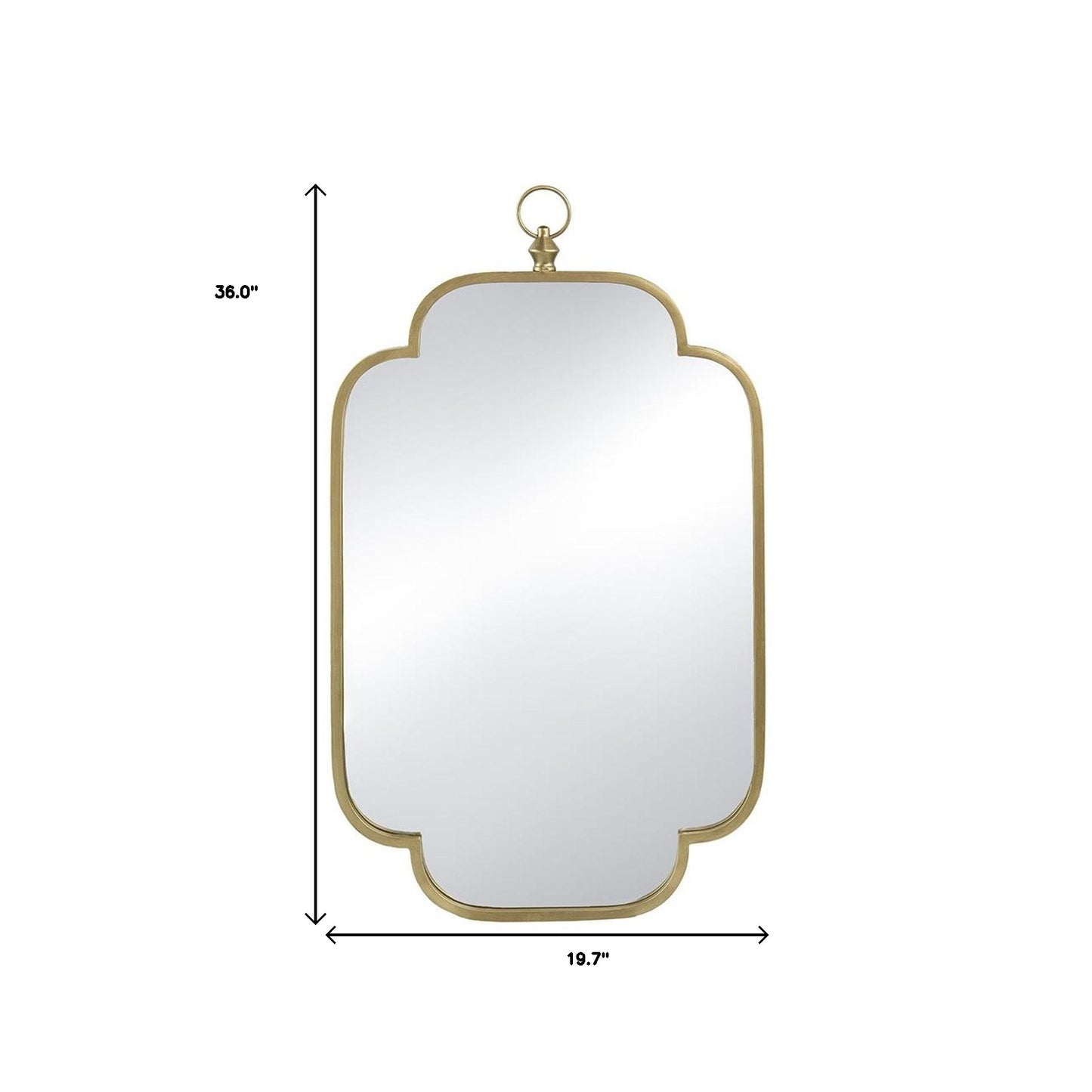 36" Champagne Abstract Framed Accent Mirror