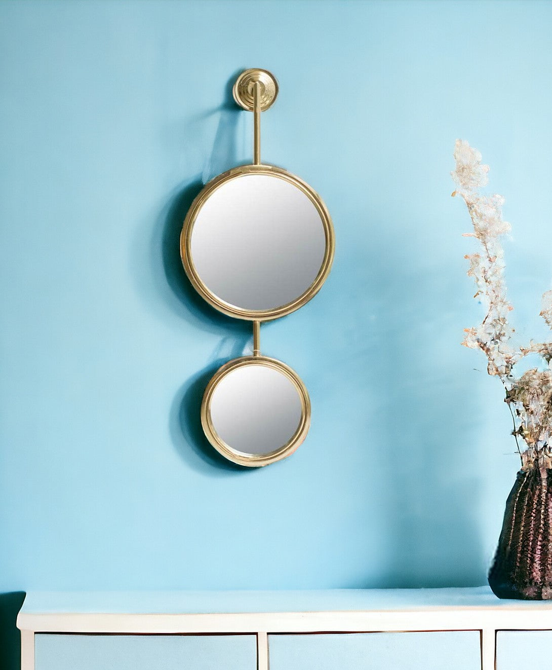 29" Gold Abstract Framed Accent Mirror